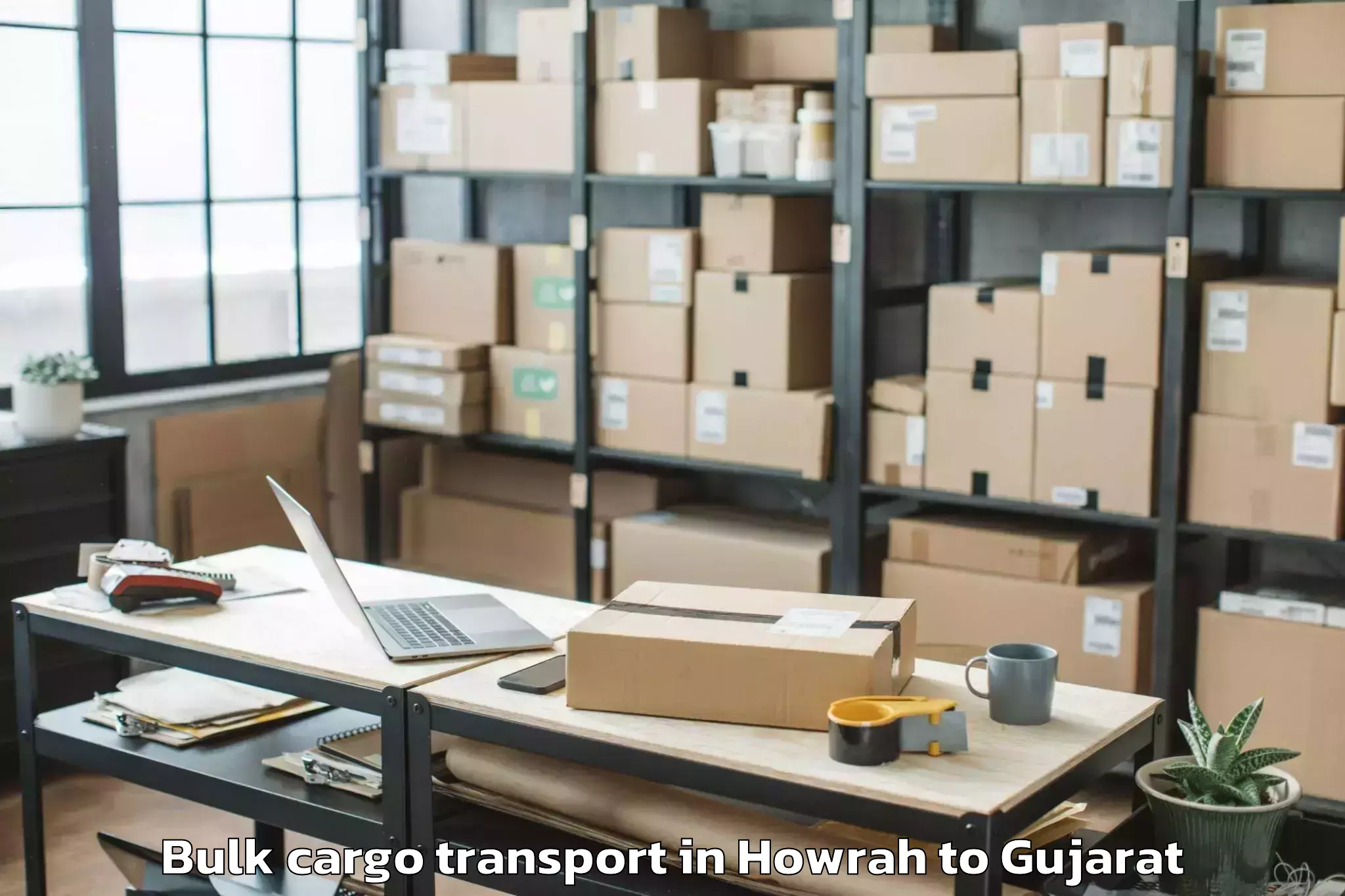 Professional Howrah to Keshod Airport Ixk Bulk Cargo Transport